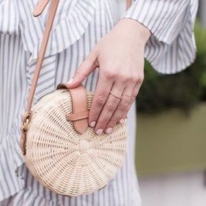 J.Crew Circle Round Rattan Bag